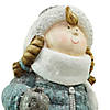 Northlight - 18" Snowy Woodlands Little Girl Holding Tea Light Lantern Christmas Figurine Image 1