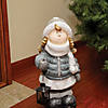 Northlight - 18" Snowy Woodlands Little Girl Holding Tea Light Lantern Christmas Figurine Image 3