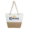 Northlight 19.25" Corona Canvas and Burlap Beach Tote Bag with Rope Handles Image 1
