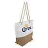 Northlight 19.25" Corona Canvas and Burlap Beach Tote Bag with Rope Handles Image 1
