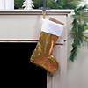 Northlight 19" Gold and Silver Sequin Christmas Stocking With White Faux Fur Cuff Image 1