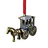 Northlight 2.25" Antique Brass-Plated Horse and Buggy Christmas Ornament with European Crystals Image 1