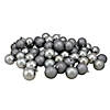 Northlight 2.5" Pewter Gray Shatterproof 4-Finish Christmas Ball Ornaments, 60 Count Image 1