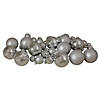 Northlight 2.5" Shiny and Matte Silver Glass Ball Christmas Ornaments, 40 Count Image 1
