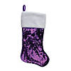 Northlight 2' Purple Reversible Sequined Christmas Stocking with Faux Fur Cuff Image 1