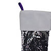Northlight 2' Purple Reversible Sequined Christmas Stocking with Faux Fur Cuff Image 3