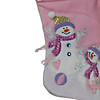 Northlight 21" Light Pink Baby's First Christmas Velveteen Snowmen Christmas Stocking Image 2