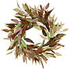 Northlight 22" Buttery Neutral Fall Colored Leaves Artificial Autumn Harvest Wreath - Unlit Image 1