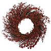 Northlight 24" Fall Harvest Burgundy Berry Artificial Wreath - Unlit Image 1
