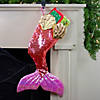 Northlight 24" Pink and Gold Sequined Iridescent Mermaid Christmas Stocking Image 1
