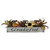 Northlight 26" Autumn Harvest Sunflower 3-Piece Candle Holder in a "Grateful" Rustic Wooden Box Centerpiece Image 1