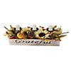 Northlight 26" Autumn Harvest Sunflower 3-Piece Candle Holder in a "Grateful" Rustic Wooden Box Centerpiece Image 2