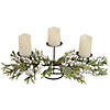 Northlight 26" Triple Candle Holder with Frosted Foliage and Berries Christmas Decor Image 1