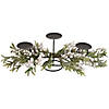 Northlight 26" Triple Candle Holder with Frosted Foliage and Berries Christmas Decor Image 1