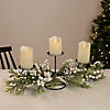 Northlight 26" Triple Candle Holder with Frosted Foliage and Berries Christmas Decor Image 2