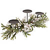 Northlight 26" Triple Candle Holder with Frosted Foliage and Berries Christmas Decor Image 3