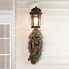 Northlight 28" Glittered Pine Cone and Berry Artificial Teardrop Christmas Swag - Unlit Image 1