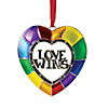 Northlight 3" Faceted Love Wins Pride Heart Christmas Ornament with European Crystals Image 1