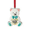 Northlight 3" Pastel and Silver Plated Bear Baby's First Christmas Ornament with European Crystals Image 1