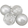 Northlight 3" Silver and Clear Glass 2-Finish Christmas Ball Ornaments, 4 Count Image 1