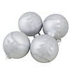 Northlight 3" Silver Glass Ball Christmas Ornaments, Set of 4 Image 1
