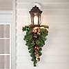 Northlight 30" Green Foliage and Ornaments Artificial Christmas Teardrop Swag  Unlit Image 1
