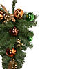 Northlight 30" Green Foliage and Ornaments Artificial Christmas Teardrop Swag  Unlit Image 3