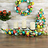 Northlight 32" colorful easter egg pillar candle holder centerpiece Image 1