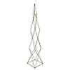 Northlight 32" LED Lighted B/O Gold Glittered Wire Geometric Christmas Cone Tree - Warm White Lights Image 1
