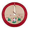 Northlight 36" Burlap Santa Claus in Sleigh Embroidered Christmas Tree Skirt Image 1