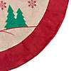 Northlight 36" Burlap Santa Claus in Sleigh Embroidered Christmas Tree Skirt Image 2