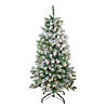 Northlight 4.5' Pre-Lit Medium Flocked Winema Pine Artificial Christmas Tree - Clear Lights Image 1