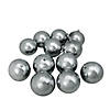 Northlight 4" Pewter Gray Shatterproof Shiny Christmas Ball Ornaments, 12 Count Image 1