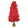 Northlight 4' Pre-Lit Fiber Optic Color Changing Red Poinsettia Christmas Tree Image 1