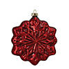 Northlight 4" Red and Silver Glass Snowflake Hanging Christmas Decorations, 4 Count Image 3