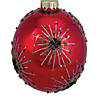 Northlight 4" Red Snowflake Glass Christmas Ball Ornament Image 1