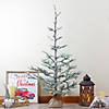 Northlight 4' Snow Covered Frosted Pine Artificial Christmas Tree with Jute Base - Unlit Image 1