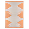 Northlight 4' x 6' Orange and Beige Aztec Print Rectangular Outdoor Area Rug Image 1