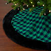 Northlight 48" Green and Black Plaid Christmas Tree Skirt Image 1