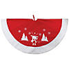 Northlight 48" Red and White Winter Reindeer Embroidered Christmas Tree Skirt Image 1
