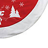Northlight 48" Red and White Winter Reindeer Embroidered Christmas Tree Skirt Image 2