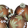 Northlight 4ct Brown and Gold 2-Finish Floral Glass Christmas Ball Ornaments 3.25" (80mm) Image 2