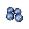 Northlight 4ct Matte Blue Branches Glass Ball Christmas Ornament 2.5" Image 1
