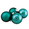 Northlight 4ct Turquoise Blue 2-Finish Glass Ball Christmas Ornaments 4" Image 2