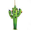 Northlight 5.5" Green Cactus with Retro Light String Glass Christmas Ornament Image 1
