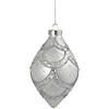 Northlight 5" Glittered Silver Glass Finial Christmas Ornament Image 1