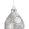 Northlight 5" Glittered Silver Glass Finial Christmas Ornament Image 1