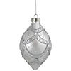 Northlight 5" Glittered Silver Glass Finial Christmas Ornament Image 2