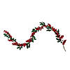 Northlight 5' x 3.25" Red Berries with Leaves Artificial Christmas Garland  Unlit Image 1