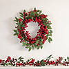 Northlight 5' x 3.25" Red Berries with Leaves Artificial Christmas Garland  Unlit Image 1